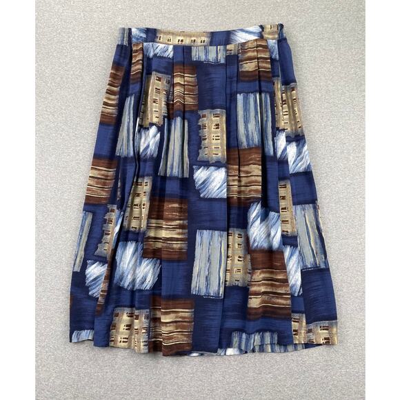 Vintage Y2K 90s Sag Harbor Maxi Skirt Large Blue Brown Geometric Funky Abstract - Picture 16 of 16